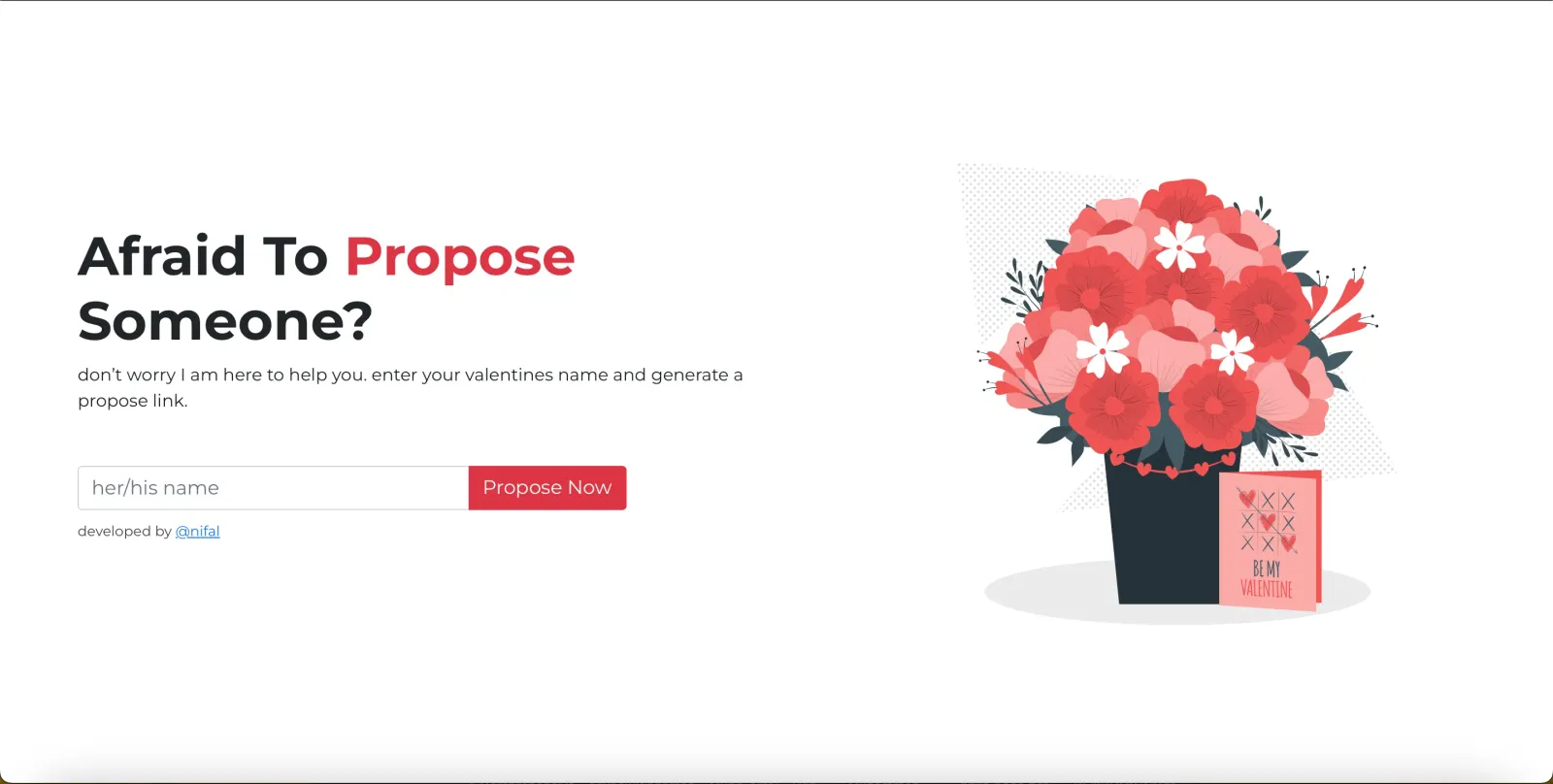 Valentine Proposal Generator
