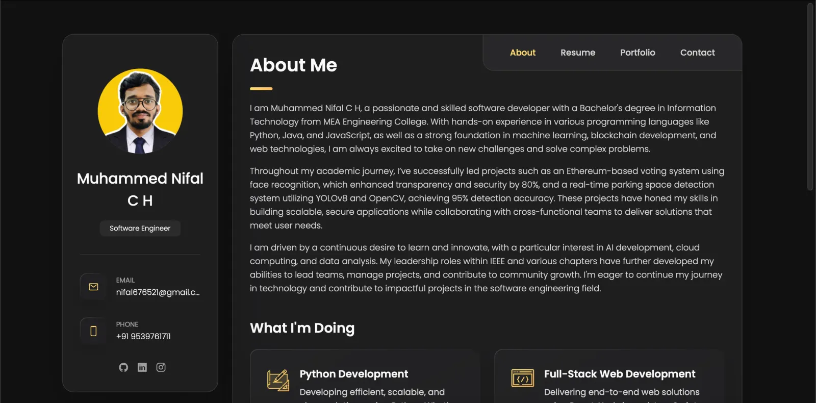 Developer Portfolio v1